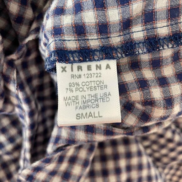 Xirena Womens Caspian Top In Navy Gingham | Women’s Size Small - Picture 6 of 6